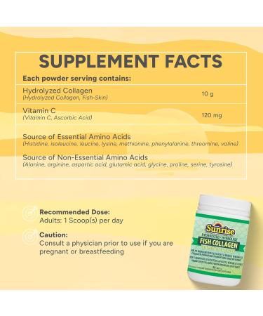 Sunrise Apothecary Hydrolyzed Fish Collagen Powder with Vitamin C - 10mg Per Serving 30 Servings - Collagen Peptide Powder for Health and Beauty - Canadian-Made High-Value Collagen - Buy Online on GoSupps.com