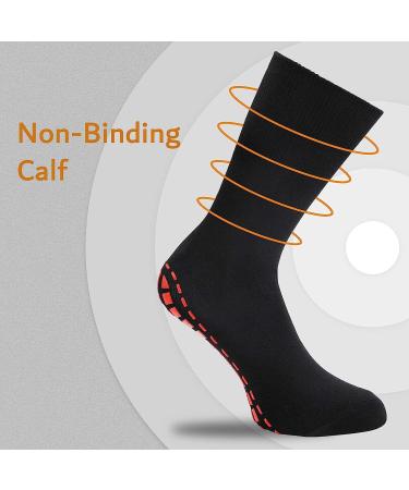 NOVAYARD 5 Pairs Non Slip Socks - Hospital Diabetic Non Skid Socks for Yoga Pilates - Men Women Black Large - Buy Online on GoSupps.com