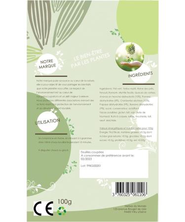 Herbes du Monde - Fat Burning Fruity Herbal Tea - Dried Leaves and Fruit - Slimming Infusion with Fruity Green Tea - Slimming Herbal Tea Fat Burn Wellness and Detox - 1 bag of 100g - Buy Online on GoSupps.com