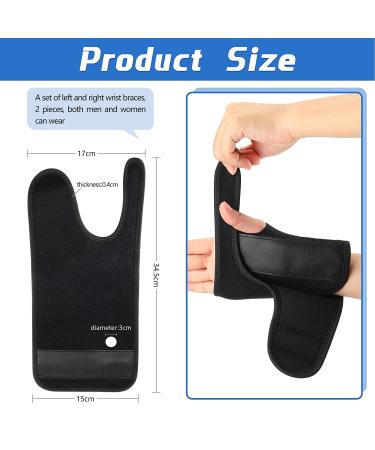 2x Carpal Tunnel Wrist Braces for Night Support - Black Classic Style - Buy Online on GoSupps.com