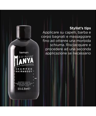 Kemon Hair Manya Shower Gel mild shower shampoo for body hair and beard 3in1 care for men 250 ml - Buy Online on GoSupps.com