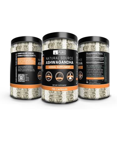 Pure Original Ingredients Ashwagandha (730 Capsules) No Magnesium Or Rice Fillers Always Pure Lab Verified 730 Count (Pack of 1) - Buy Online on GoSupps.com