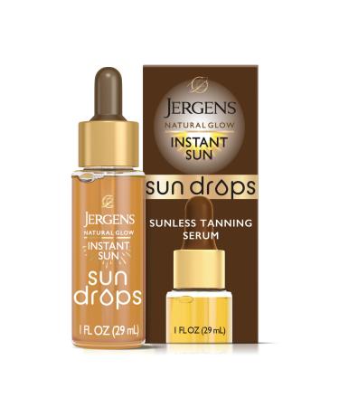 Jergens Natural Glow Instant Sun Drops Sunless Tanning for Face and Body Instant Sun Bronzing Drops 1 Fl Oz