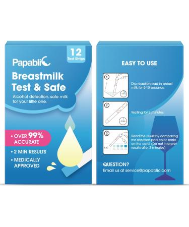  12-Count Papablic Test & Safe Breastmilk Alcohol Test Strips 2-min Quick and Precise Detection for Alcohol in breastmilk - Buy Online on GoSupps.com