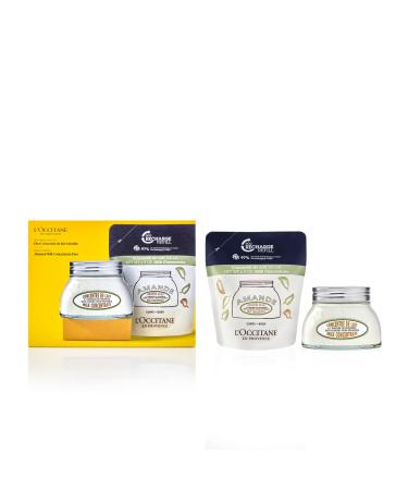L'Occitane Almond Milk Concentrate Duo: Smooth Hydrate and Visibly Firm Skin with Almond Milk Concentrate Body Cream and Refill Set Gift Set New