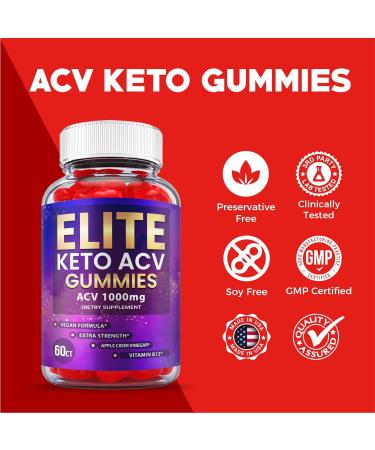 (2 Pack) Elite Keto ACV Gummies - Vegan Formula with ACV, B12, B6, Beet Root Juice - Supports Weight Loss - 120 Gummies - Buy Online on GoSupps.com