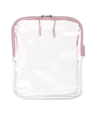 BORSALI TSA Approved Toiletry Bag - Clear Cosmetic & Travel Toiletries Organizer - Quart Size for 3-1-1 Liquids & Other Personal Items - For Luggage, Purse or Car, Carry Lotion & More - Rose