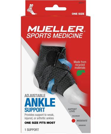 Mueller Sports Medicine Green Adjustable Ankle Support - Unisex, One Size Fits Most | Black/Green - Buy Online on GoSupps.com