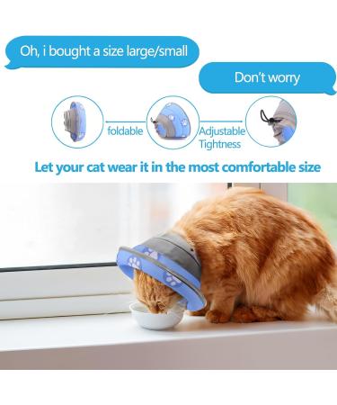 Cat Cone Collar Soft Cat Recovery Collar Soft Collar Cone After Surgery Protect The Neck Anti Lick for Puppies Small Dogs and Cats Blue S - Buy Online on GoSupps.com