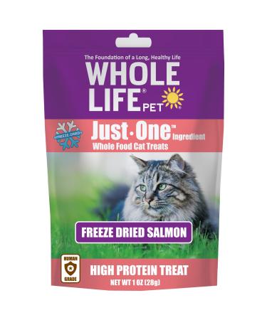 Whole Life Pet USA Sourced and Produced Human Grade Freeze Dried Chicken Breast Cat Treat Value Pack, Salmon 1 Ounce (Pack of 1)