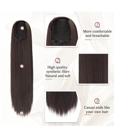 Sofeiyan 60cm Darkest Brown Ponytail Hair Extension - Soft Synthetic Braid for Women - Buy Online on GoSupps.com