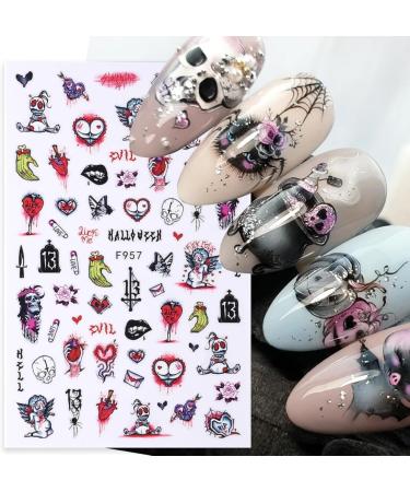 JMEOWIO 9 Sheets Halloween Nail Art Stickers Decals Self-Adhesive Cute Black Cat Nail Supplies Nail Art Design Decoration Accessories - Buy Online on GoSupps.com