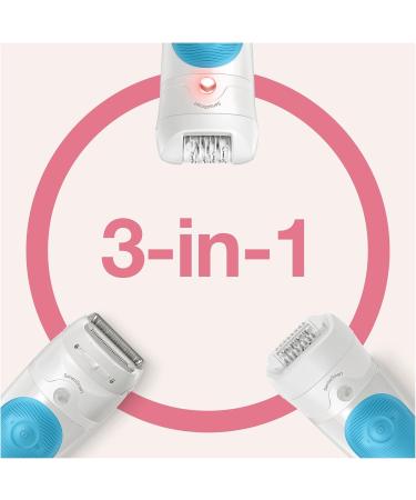 Buy Braun Silk- pil 5 Epilator for Women | Hair Removal & Shaving Attachment - 5-605 White/Turquoise - Fast International Shipping - Buy Online on GoSupps.com