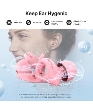 Premium 33dB Silicone Earplugs for Sleeping | Reusable Noise Cancelling Ear Protection for Travel Snoring & More - Moto-Pink - Buy Online on GoSupps.com