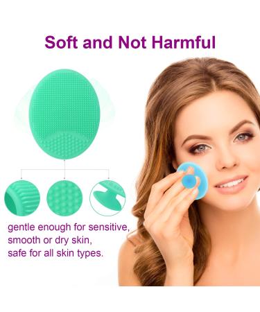 Soft Silicone Facial Cleansing Brush for Gentle Exfoliation and Deep Pore Cleansing - Blue Green - Buy Online on GoSupps.com