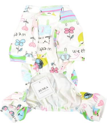 Zunea Small Dog Overall - Enchanting Mouse Printed Cotton Romper for Pets | Soft Pajamas for Puppies & Cats (Pack of 1) - Buy Online on GoSupps.com