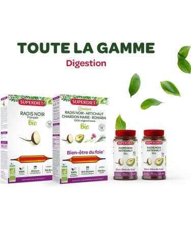 SUPERDIET - BLACK RADISH ORGANIC ARTICHOKE - Easy digestion & natural transit - Portable & eco format - 30 Single doses of 15 ml - Buy Online on GoSupps.com