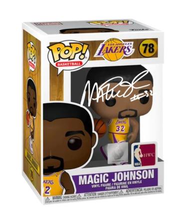 Magic Johnson #78 Facsimile Signed Reprint Laser Autographed Funko POP! Basketball NBA: Los Angeles Lakers Figurine with Protector Case