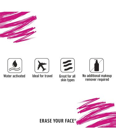 ERASE YOUR FACE Reusable Makeup Removing Cloth - 8 Pack in Pink/Black | Eco-Friendly & Gentle Cleansing - Buy Online on GoSupps.com