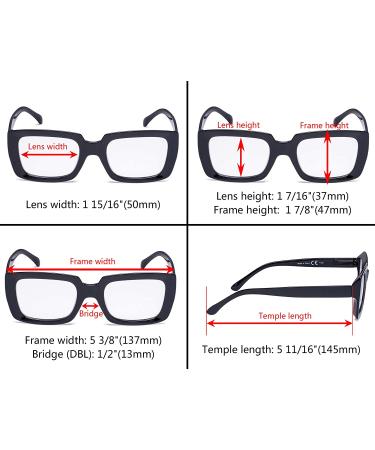 Eyekepper 4 Pack Oversized Square Reading Glasses for Women 4 Pairs Mix 5.0x - Buy Online on GoSupps.com