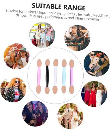 Mikinona 5 Boxes Double Ended Eyeshadow Brush Sponges Makeup Sponge Applicator Cream Applicator Plastic - Buy Online on GoSupps.com