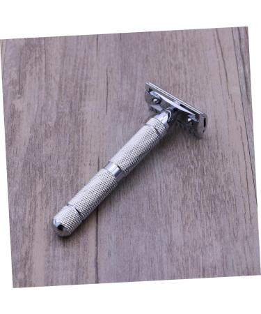 Shop Minkissy Steel Safety Razor for Men - Premium Quality Silver Double Edge Razor with Solid Wood Handle for Home Use - Buy Online on GoSupps.com