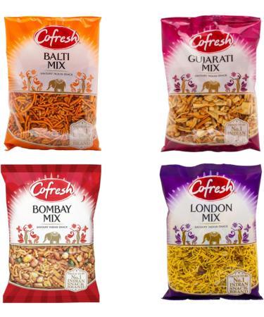 Spicy Indian Snack Mix 4 Pack Variety Bundle - with Cofresh Balti Bombay London and Gujarati Mixes 4 x 325g - Buy Online on GoSupps.com