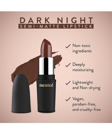 Mented Cosmetics Dark Night Semi-Matte Nude Lipstick - Vegan, Paraben-Free, Cruelty-Free | Long-Lasting Brown/Dark Shade - Buy Online on GoSupps.com