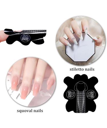 BNG 100 Pcs Square Nail Forms - French Acrylic UV Gel Tips & Stencil for Master Manicure - Black Extension Tools - Buy Online on GoSupps.com