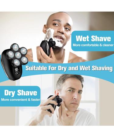 Head Shaver for Bald Men - 6 in 1 Waterproof Electric Razor & Grooming Kit | Cordless Rechargeable 6D Shaving Experience - Buy Online on GoSupps.com