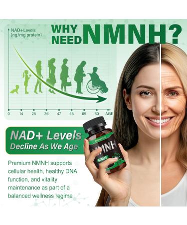 Pure NMNH Supplement 120 Capsules - 800mg High-Purity NMNH Supplements NAD Supplement for Boost NAD+ for Anti-Aging & Cellular Energy 120 Count (Pack of 1) - Buy Online on GoSupps.com