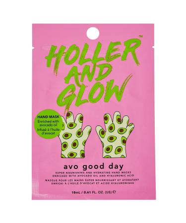 Holler and Glow Avo Good Day Moisturising Printed Hand Masks
