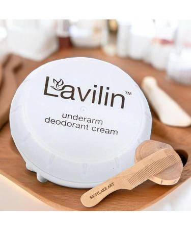 Sensitive Skin Cream Deodorant - 72-Hour Odor Protection Aluminum-Free Natural Ingredients 3-Pack with Wooden Comb - Buy Online on GoSupps.com