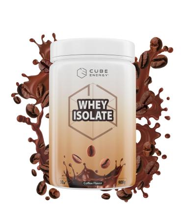 Cube Energy Whey Isolate 908g in the taste of coffee protein powder over 25g protein per portion whey protein made in Germany 30 portions per can coffee