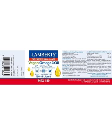 Lamberts OMEGA 3 Vegano 150 ml is a dietary supplement for recurring daily use It contributes to an active lifestyle if used regularly The content is 150 ml It is designed - Buy Online on GoSupps.com