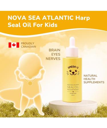 Wild Caught Omega 3 Harp Seal Oil Drops With More DPA EPA & DHA Supports Children's Heart Health Brain Development and Overall Wellness More easily absorbed 60ML - Buy Online on GoSupps.com