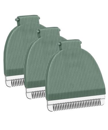 3 Packs Green Replacement Blades for Meridian Trimmer Compatible with Meridian Body Trimmer Onyx & Sage Hygienic Ceramic Replacement Blades