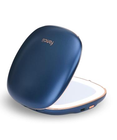Fancii Compact Makeup Mirror with Natural LED Lights, 1x/ 10x Magnifying - Rechargeable, Portable, Lighted 4” Hand Mirror for Travel and Purses, Mila (Indigo Magic) - Buy Online on GoSupps.com