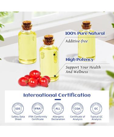 HIQILI 3.38 Fl Oz Organic Rosehip Seed Oil for Face 100% Pure and Natural Cold Pressed Carrier Oil for Skin Hair & Nails - Women & Men - Buy Online on GoSupps.com