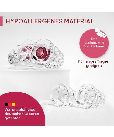 Senner Womenpro Earplugs | Soft & Comfortable Ear Protection for Women with Small Ears | Reusable Red/Transparent Earplugs with Aluminum Container - Buy Online on GoSupps.com