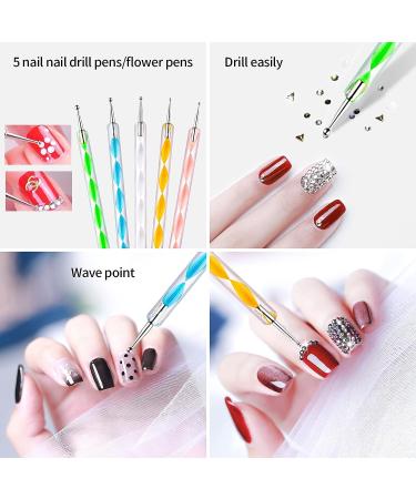 5PCS Dotting Pen Set - Rhinestone Nail Art Tools for Dots & Marbleizing | Perfect for Creative Nail Designs - Buy Online on GoSupps.com