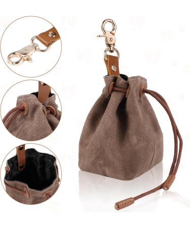 Newofview Dog Treats & Storage Bags - Canvas Dog Food Storage with Clip Buckle for Training - Premium Brown Dog Treats - Buy Online on GoSupps.com