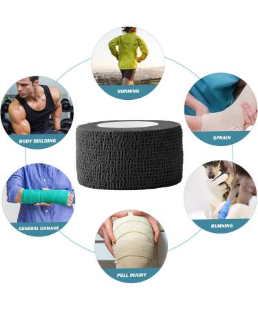 Shop 4 PCS Self Adhesive Bandage Wrap - Breathable Elastic Vet Wrap for Dogs & Sports | Ankle Sprains Protection - 177*1 inch Black - Buy Online on GoSupps.com