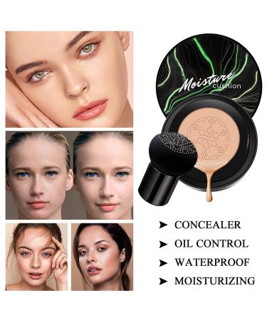 2PCS Air Cushion CC Cream & Phoera Powder Makeup Set with Sponge & Brush - Buy Online on GoSupps.com