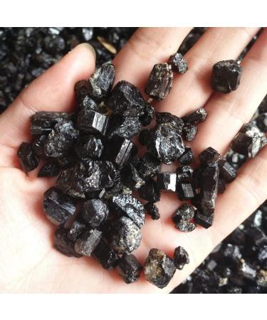 100g Natural Black Tourmaline Rough Quartz Crystal Gravel Tumbled Stone Reiki for degaussing Natural Luster - Buy Online on GoSupps.com