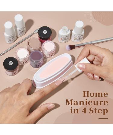 AZUREBEAUTY Dip Powder Nail Kit Starter Set - 20 Colors Sunset Glitter Red Nude Brown Collection for French Nail Art - Includes Base/Top Coat - Perfect DIY Salon Gift for Women - Buy Online on GoSupps.com