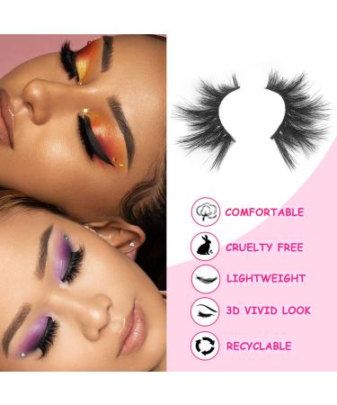 SWINGINGHAIR 3 Pairs 25mm Long 3D Mink Lashes | Dramatic and Soft Wispy False Eyelashes for Makeup and Cosplay - Buy Online on GoSupps.com