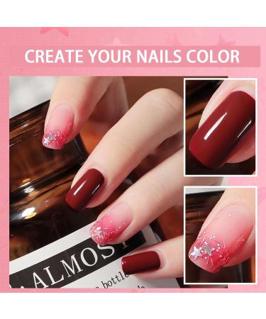 Peel Off Nail Polish - Non Toxic Nail Varnish Eco Friendly & Quick Dry Nail Paint Shimmering Red Pink Glitter Nails Polishes Odor Free No Need Cure Gel Nail Polish for Home Manicure Nails Art B134 - Buy Online on GoSupps.com