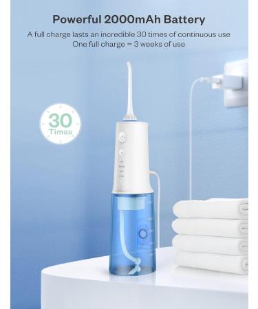 Water Dental Flosser - Portable Cordless Oral Irrigator 320ML Rechargeable IPX7 Waterproof 4 Modes for Home & Travel - Buy Online on GoSupps.com