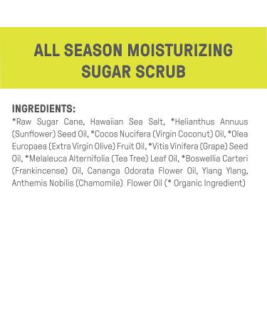 Raw Elements All Season Moisturizing Daily Scrub | Hawaiian Sea Salt & Raw Sugar Exfoliator | Organic Hydrating Shower Essential | 7.6 oz | Paraben & Dye Free | International Shipping Available - Buy Online on GoSupps.com